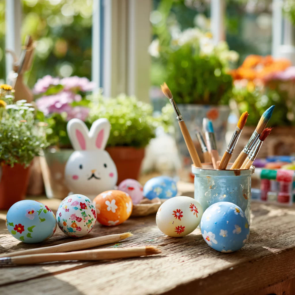 Easter Eggs Flowers Pastel Colors 128