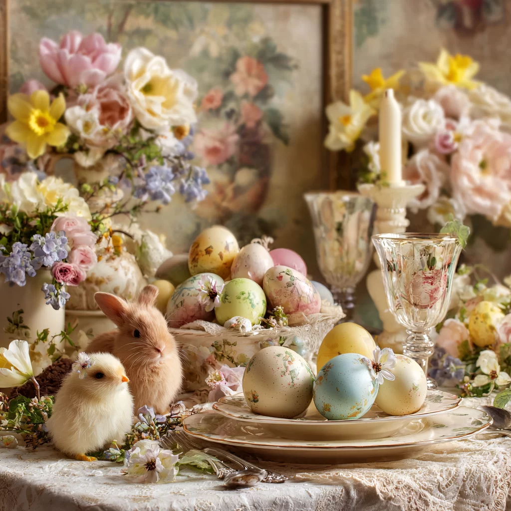 Easter Eggs Flowers Pastel Spring 594
