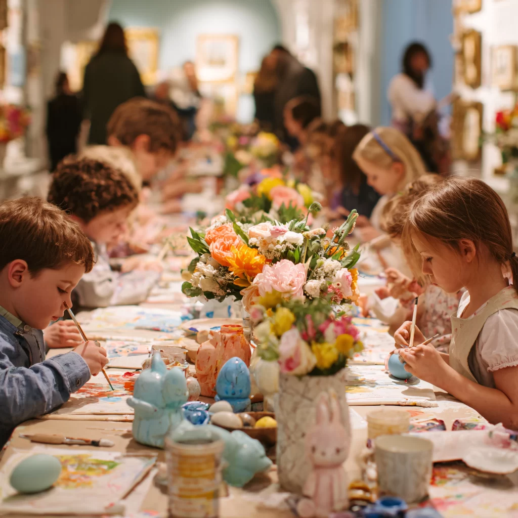 Easter Eggs Flowers Spring Painting