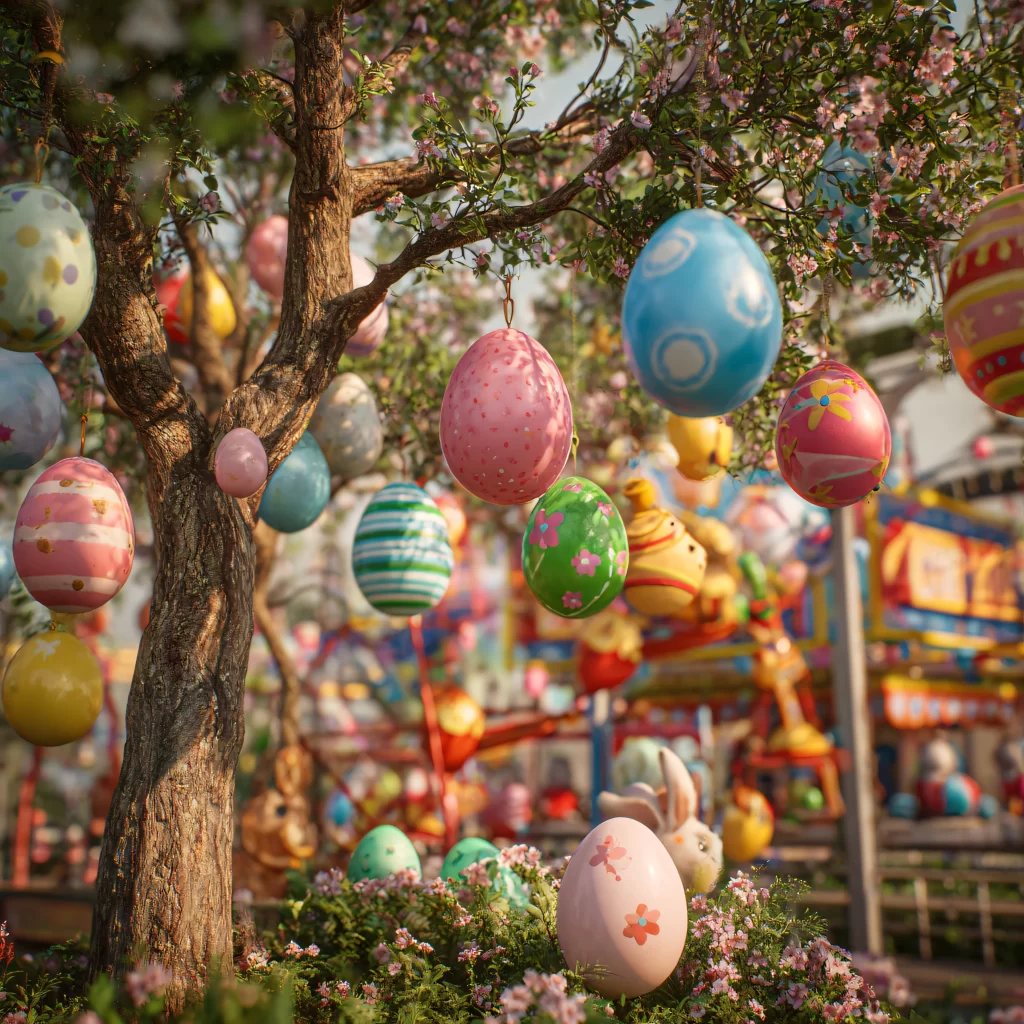 Easter Eggs Pink Blue Green