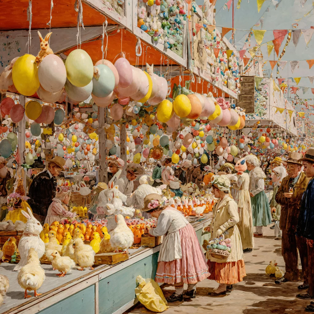 Easter Market Eggs Pastel Balloons