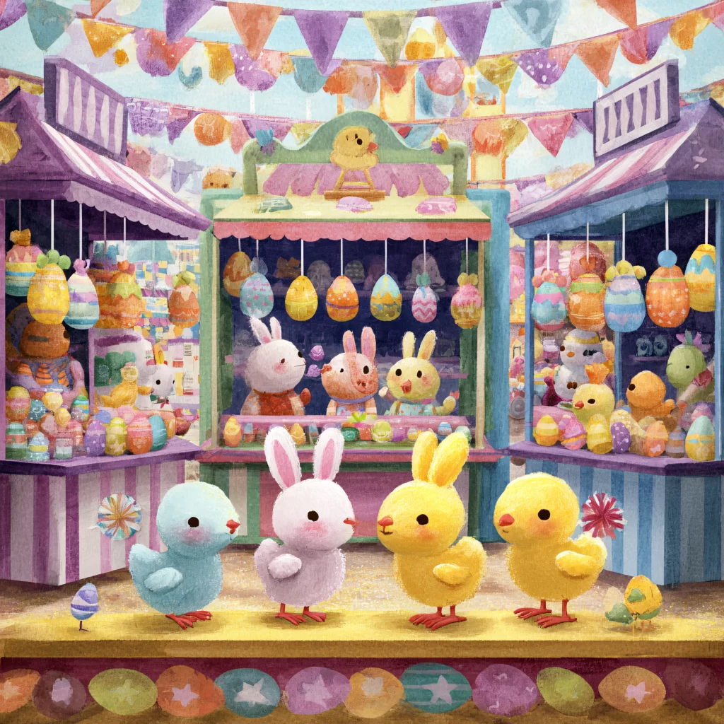 Easter Rabbits Chicks Eggs Pastel 13