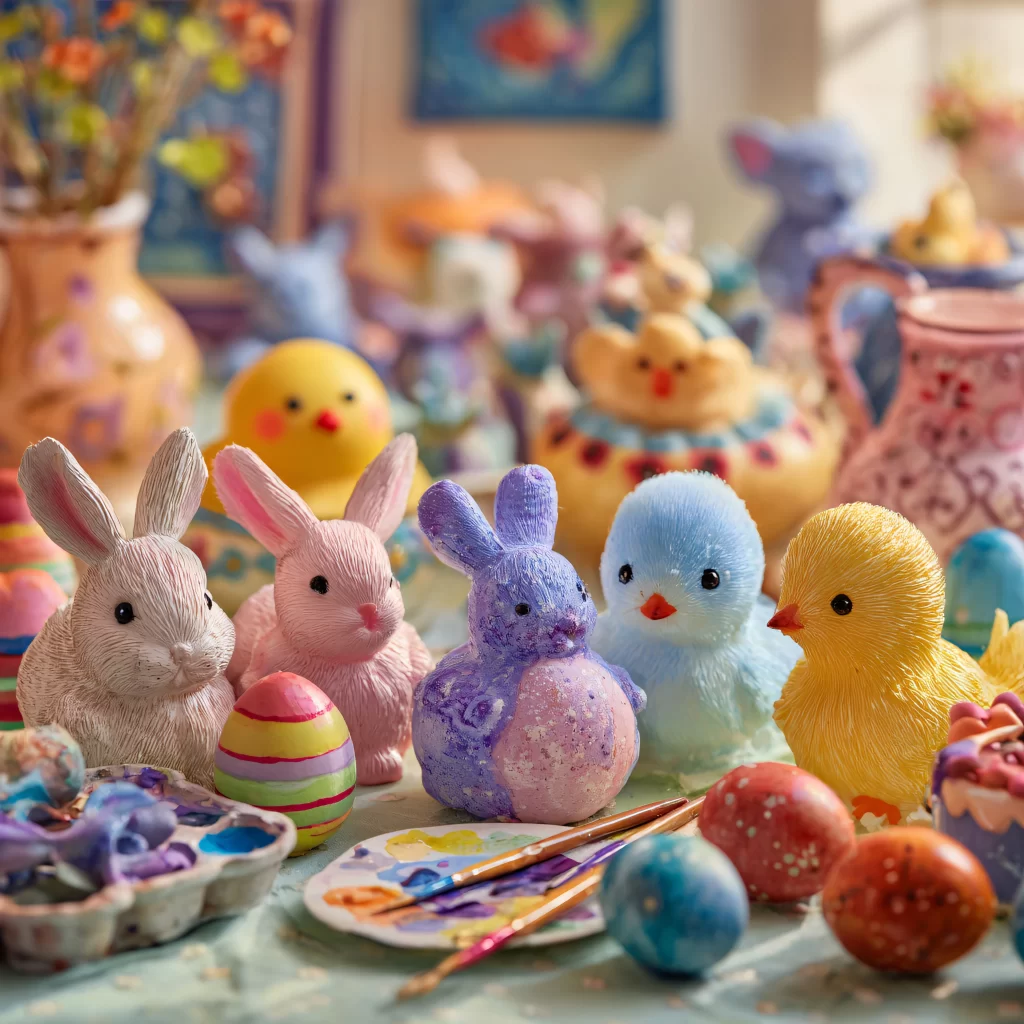 Easter Rabbits Chicks Eggs Pastel 178