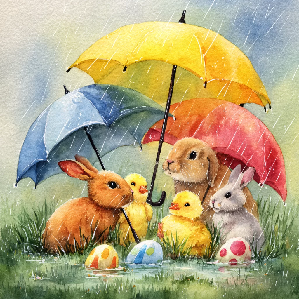 Easter Rabbits Chicks Eggs Spring
