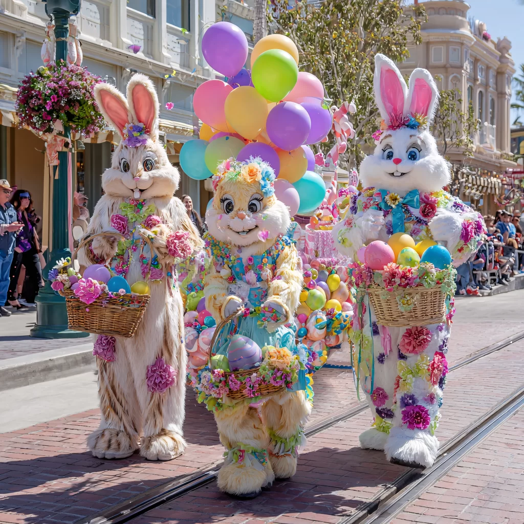 Easter Rabbits Eggs Flowers Pastel 86