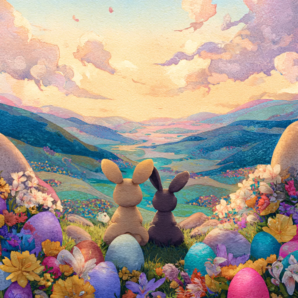 Easter Rabbit Flowers Garden
