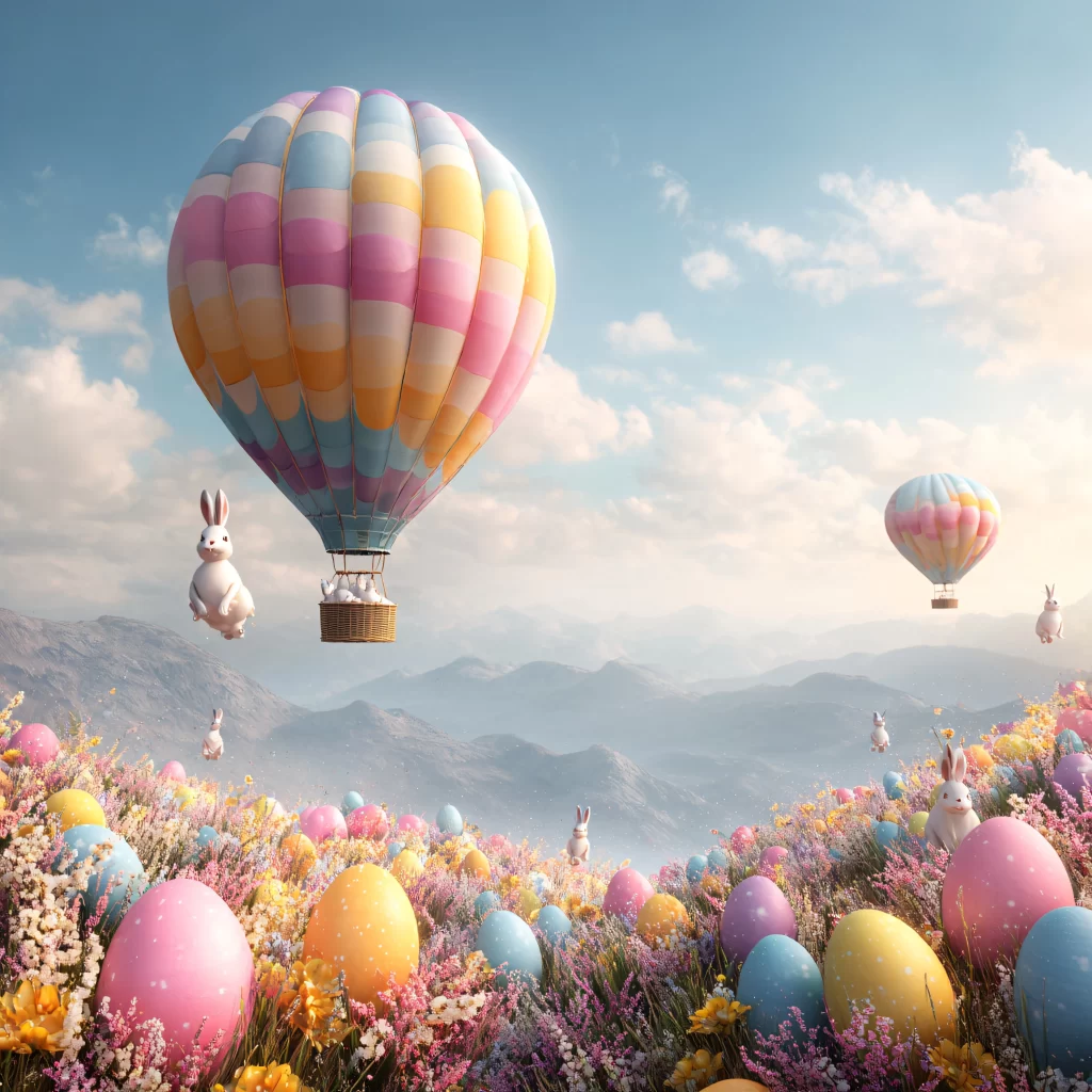 Easter Rabbit Hot Air Balloon Eggs