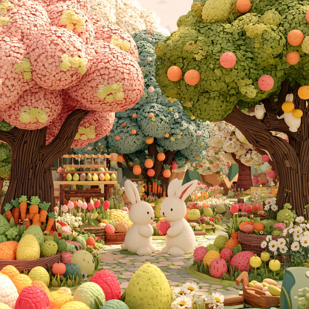 Easter Rabbit Eggs Garden