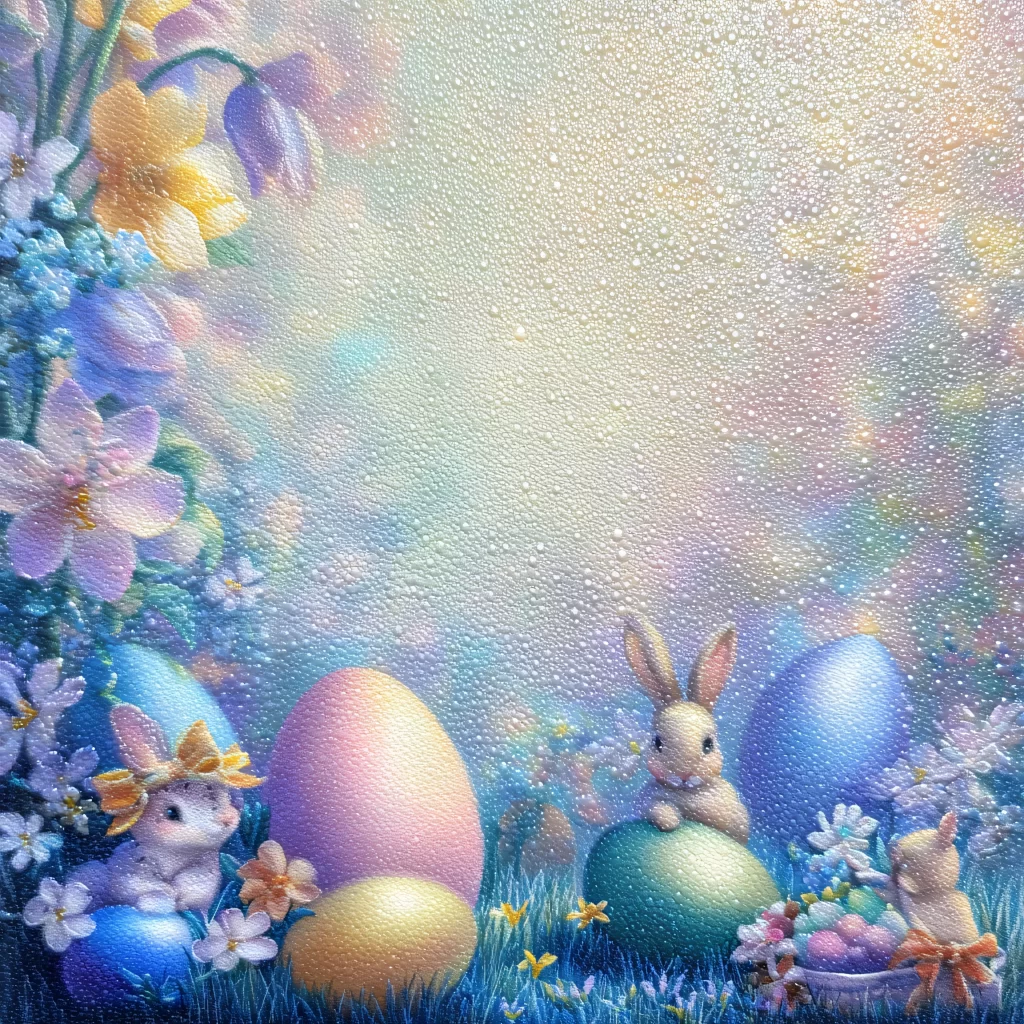 Easter Rabbit Eggs Flowers Garden