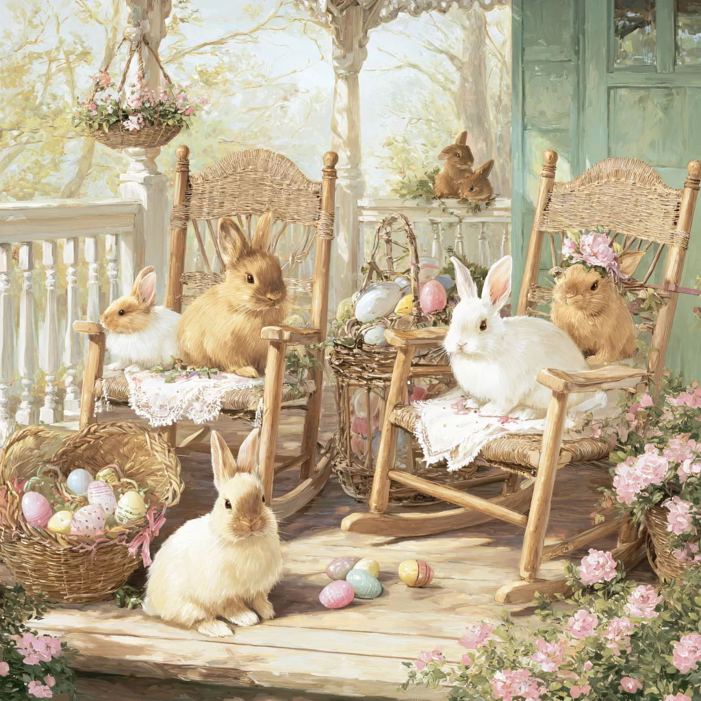 Easter Rabbit Eggs Garden