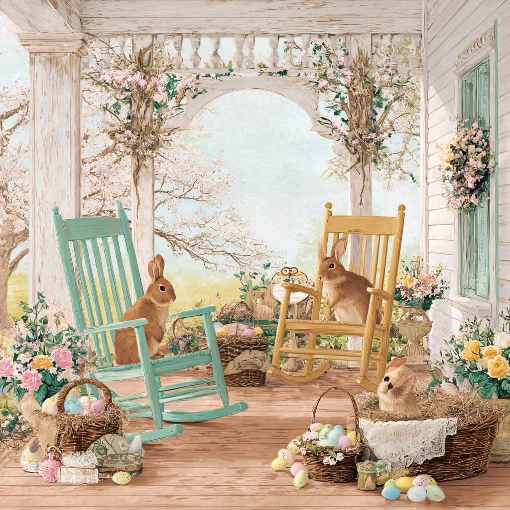 Easter Rabbit Eggs Garden