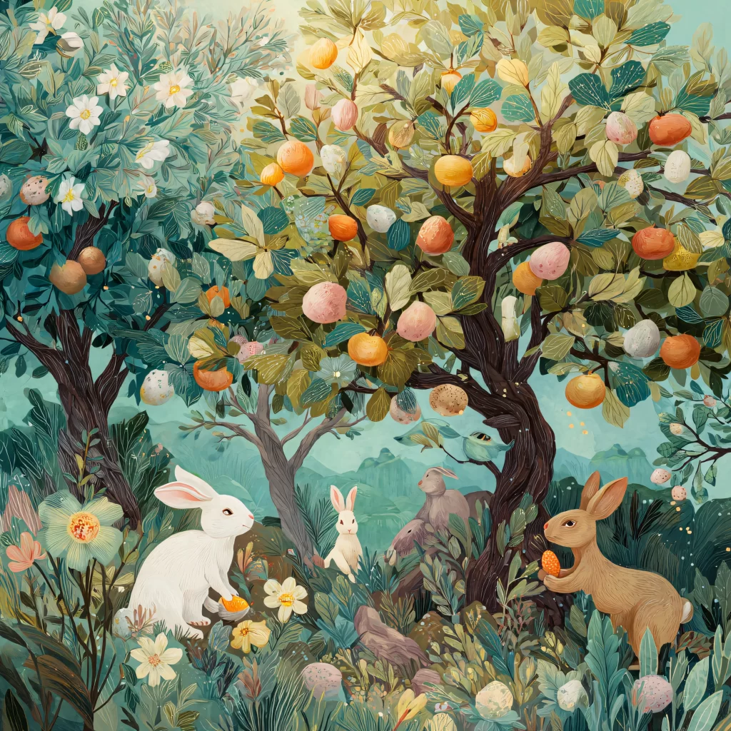Easter Rabbit Eggs Garden