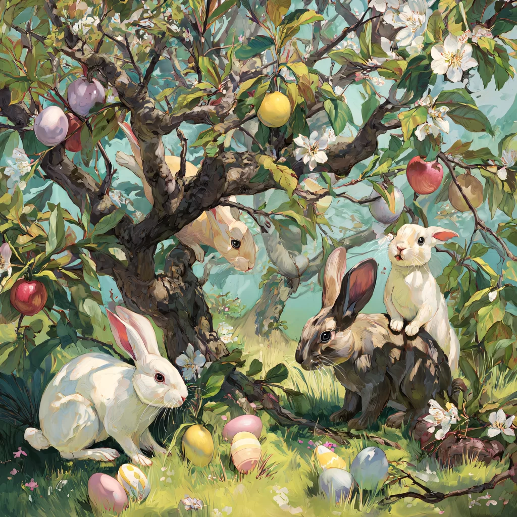 Easter Rabbit Eggs Garden