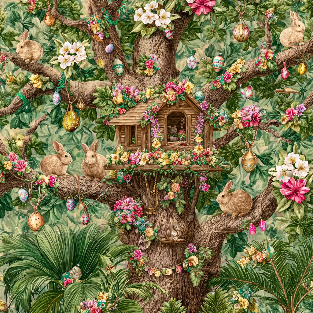 Easter Rabbits Eggs Flowers Spring 620