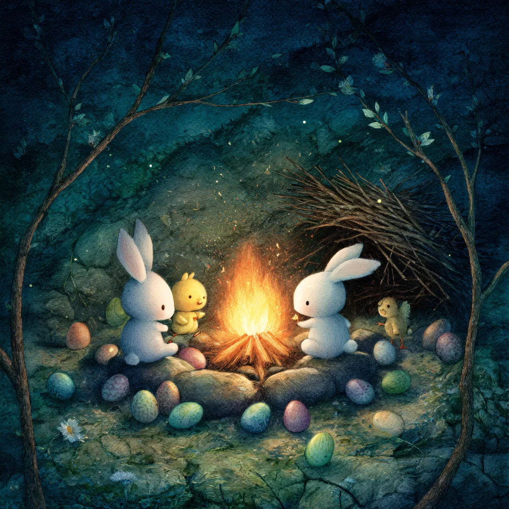 Easter Rabbit Campfire Eggs Night