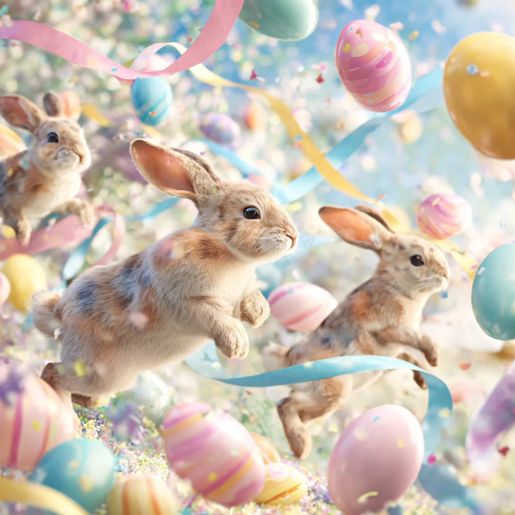 Easter Rabbits Eggs Pastel Spring 63