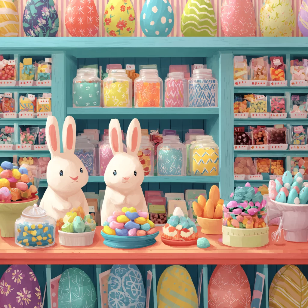 Easter Rabbits Eggs Pastel Colors 79