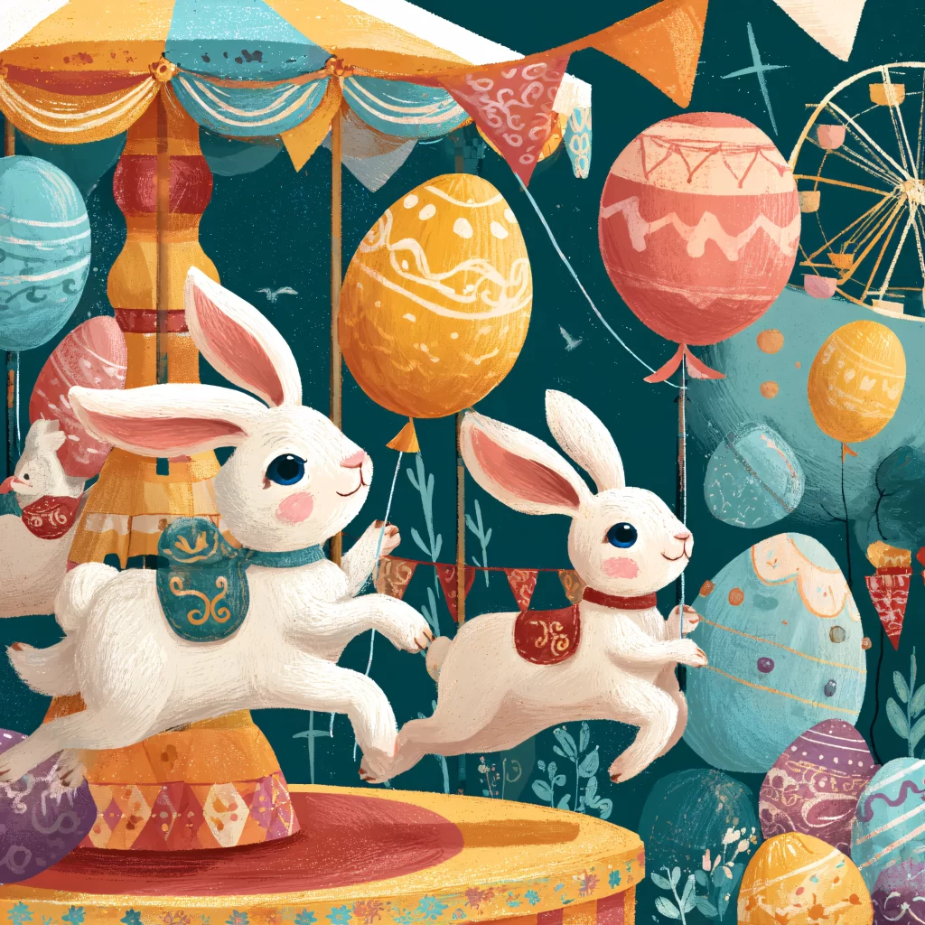Easter Rabbits Eggs Pastel Colors 83