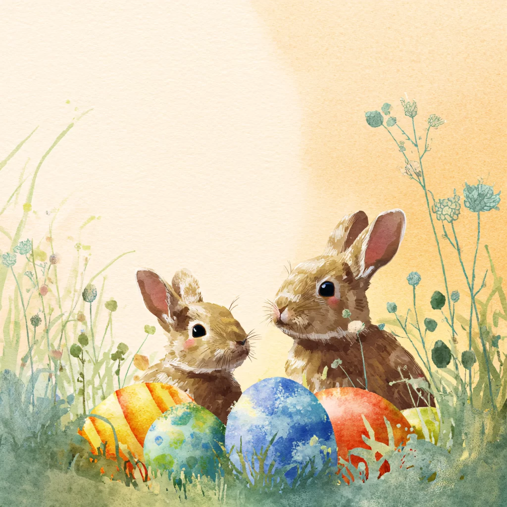 Easter Rabbits Eggs Pastel Spring 153