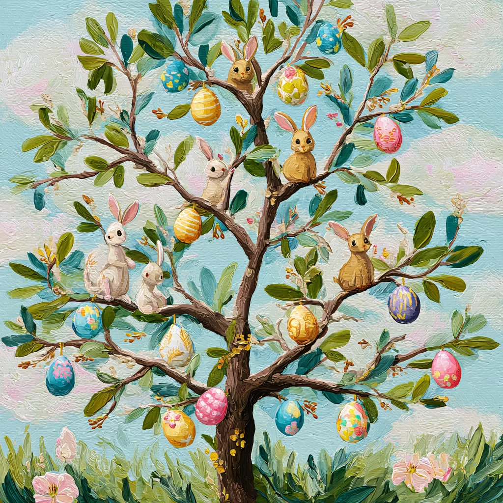 Easter Rabbits Eggs Pastel Spring 189