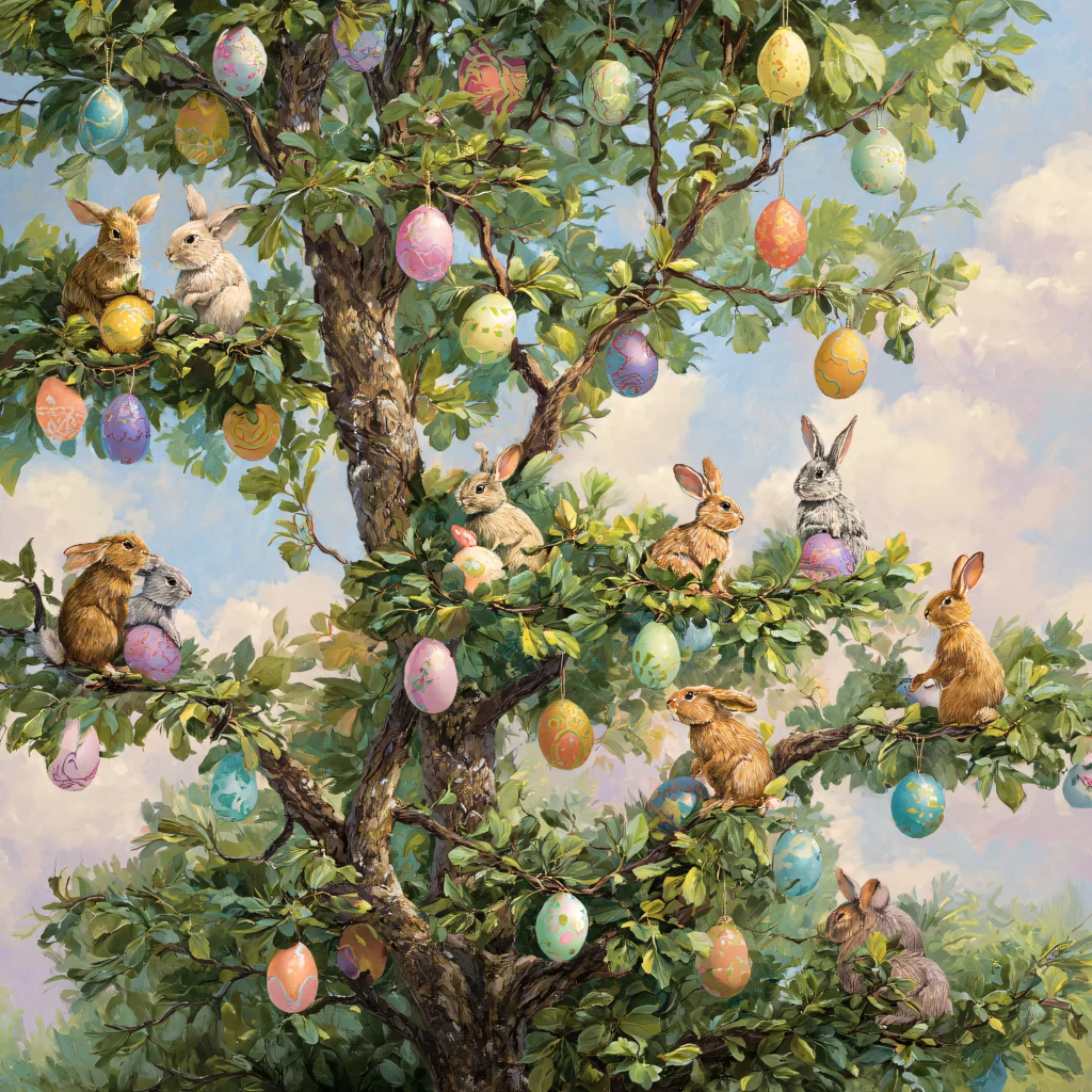 Easter Rabbits Eggs Pastel Colors 192