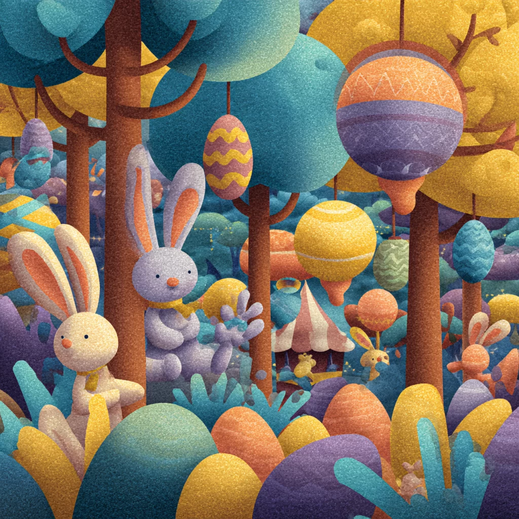 Easter Rabbits Eggs Pastel Spring 264