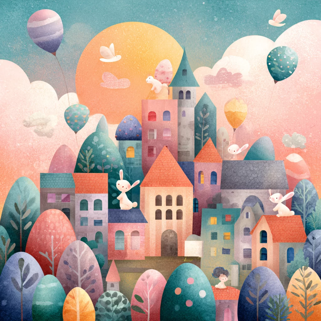Easter Rabbits Eggs Pastel Spring 327