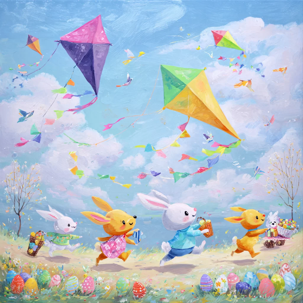 Easter Rabbits Eggs Pastel Spring 369