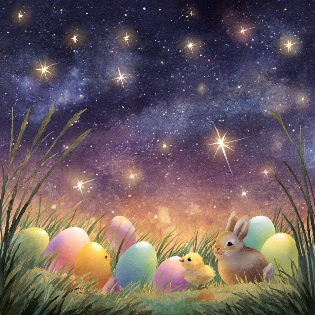 Easter Rabbit Chick Eggs Night