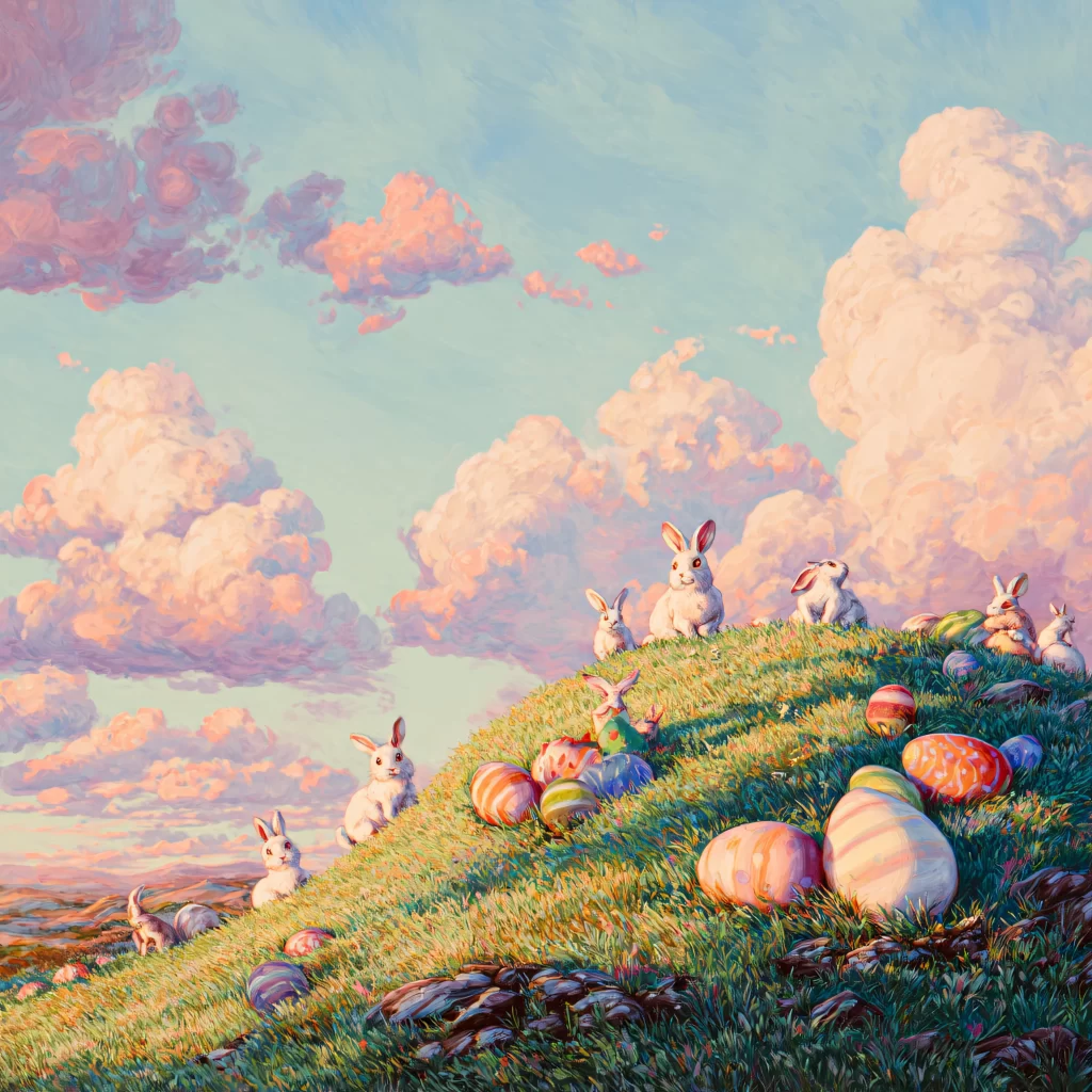 Easter Rabbits Eggs Pastel Spring 466