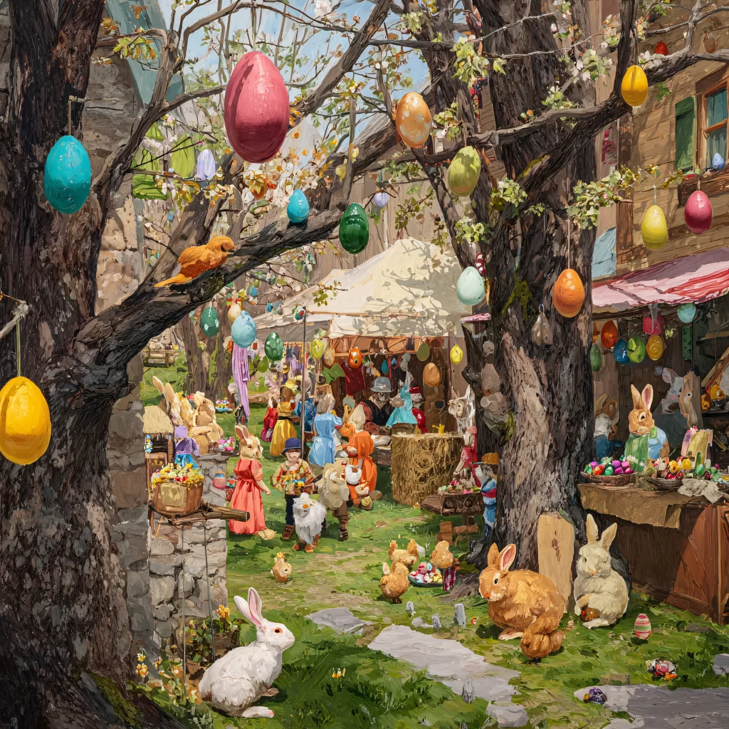 Easter Rabbit Eggs Garden