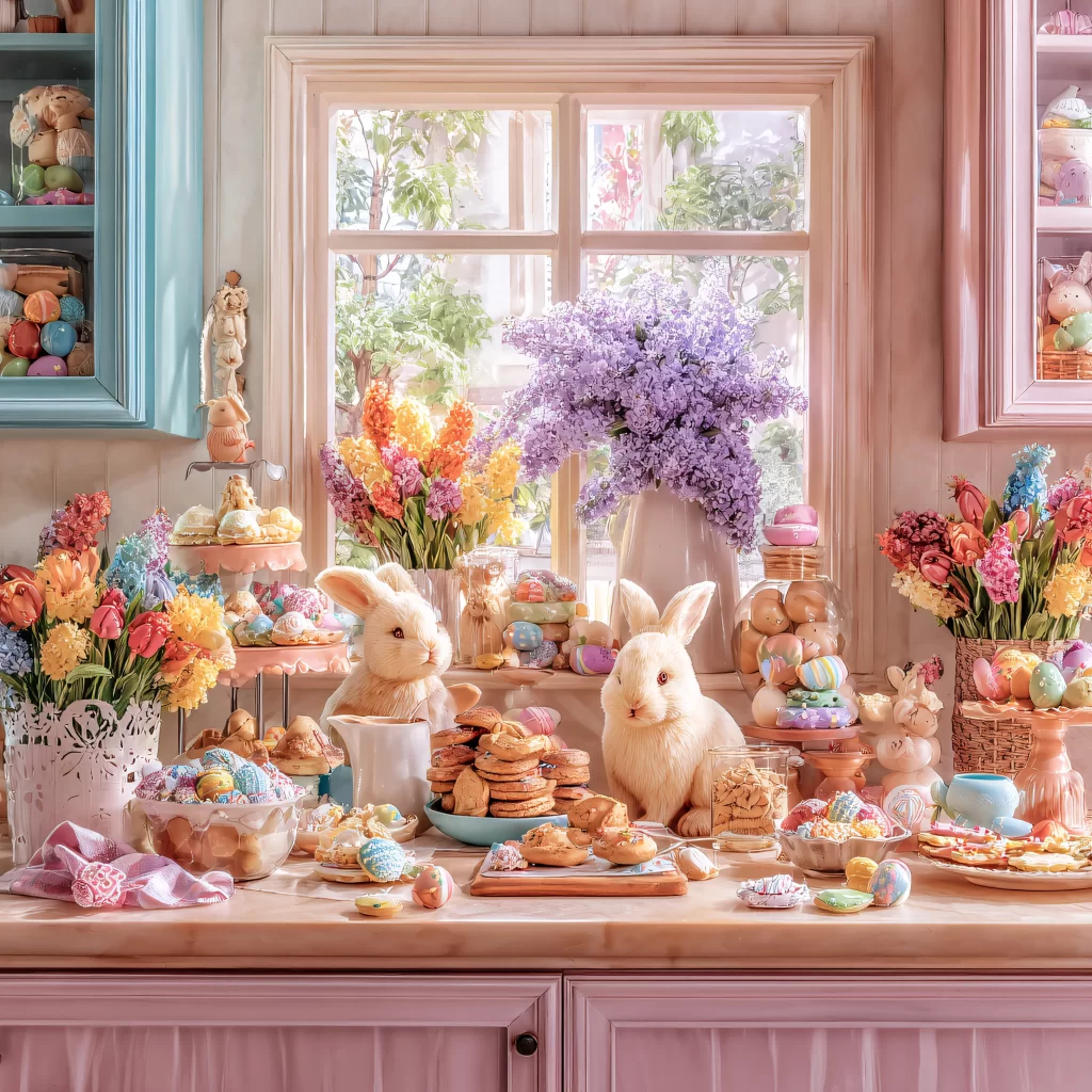 Easter Rabbits Pastel Eggs Spring 49