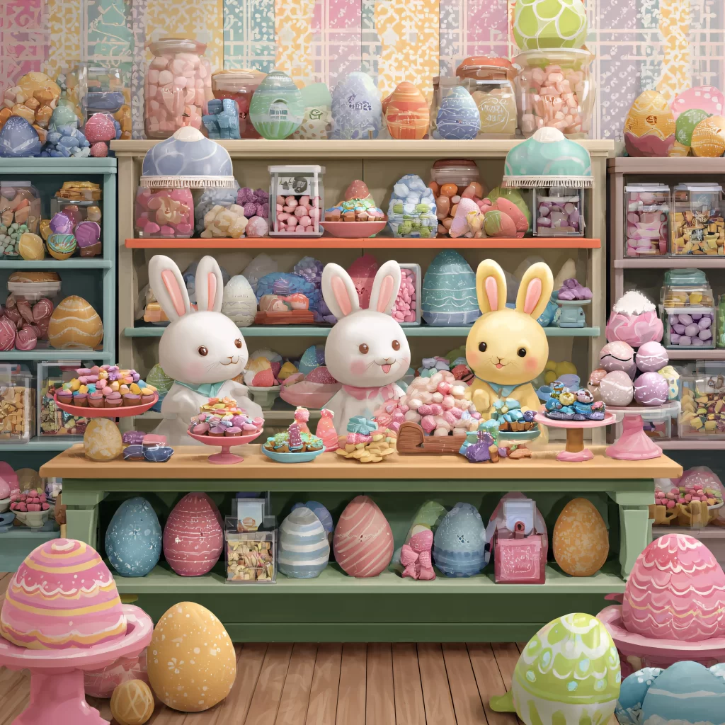 Easter Rabbits Pastel Eggs Spring 78