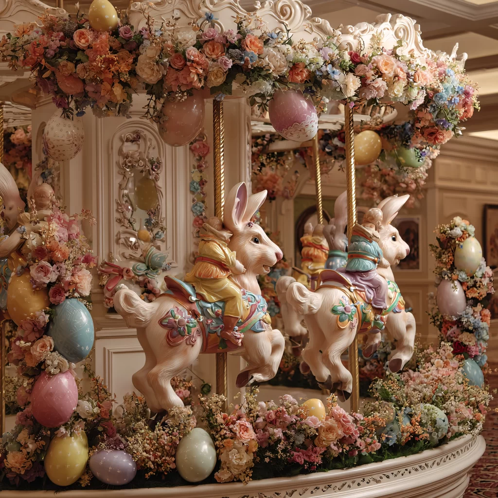 Easter Rabbits Pastel Eggs Spring 90