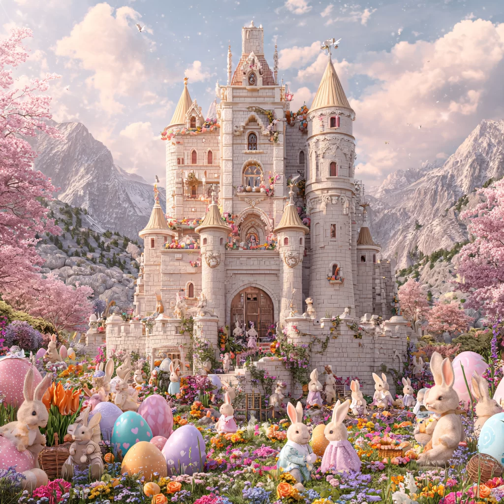 Easter Rabbits Pastel Eggs Spring 217