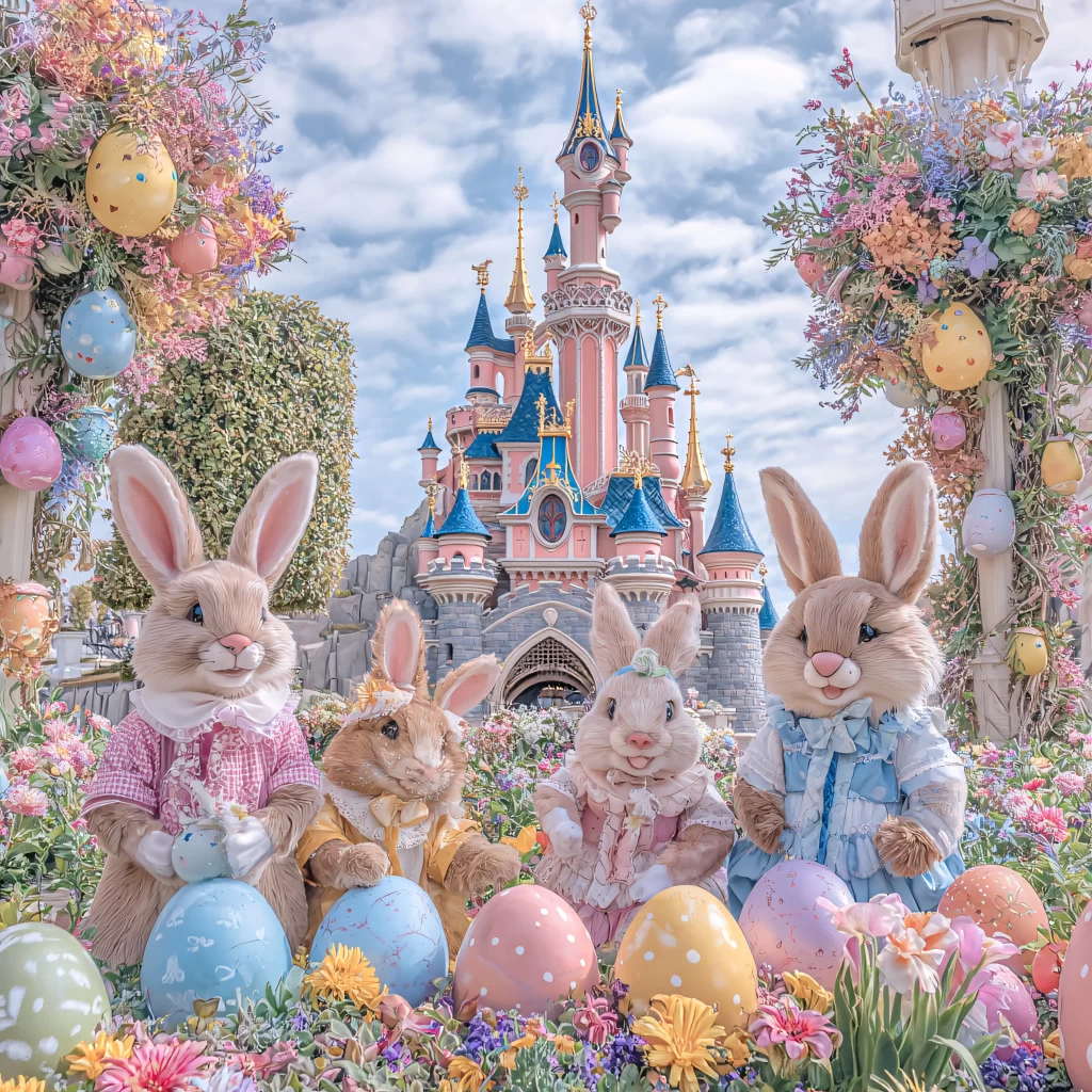 Easter Rabbits Pastel Eggs Spring 220