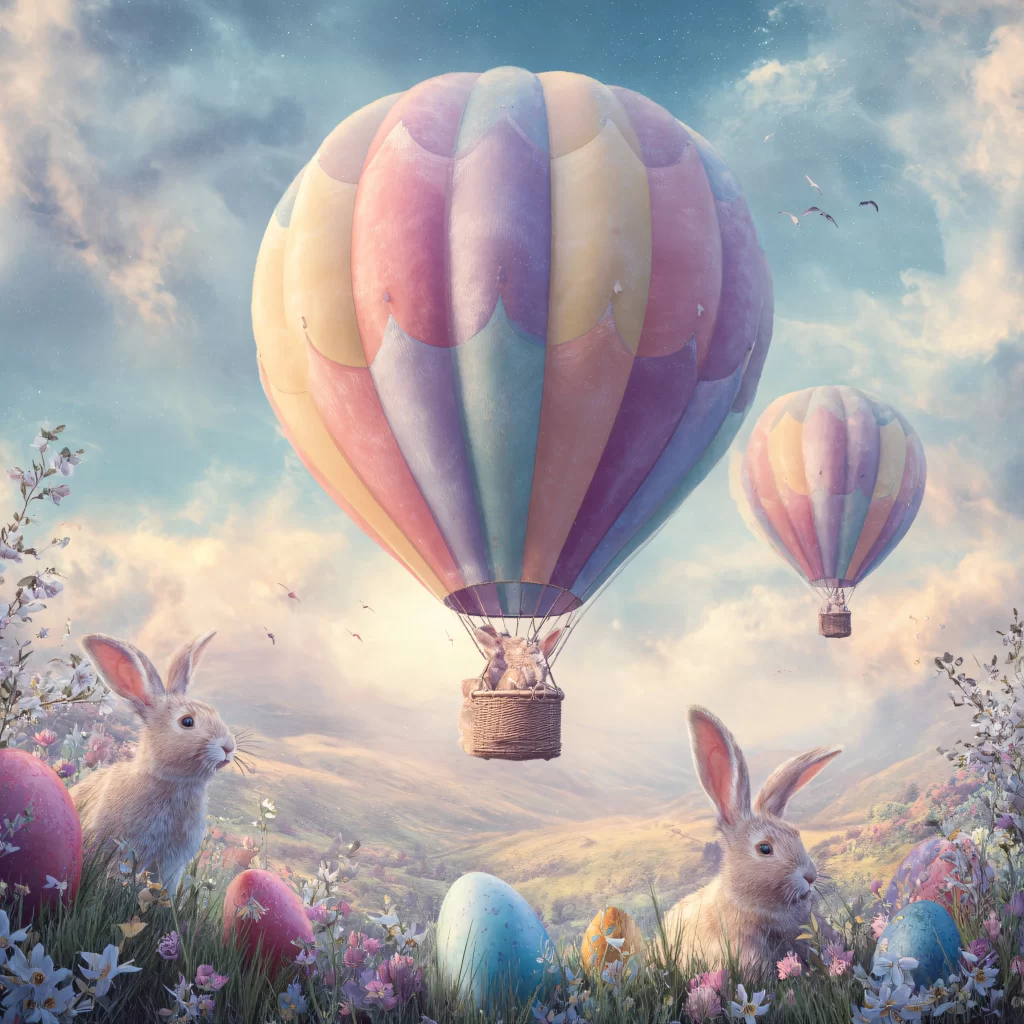 Easter Rabbits Pastel Eggs Spring 313