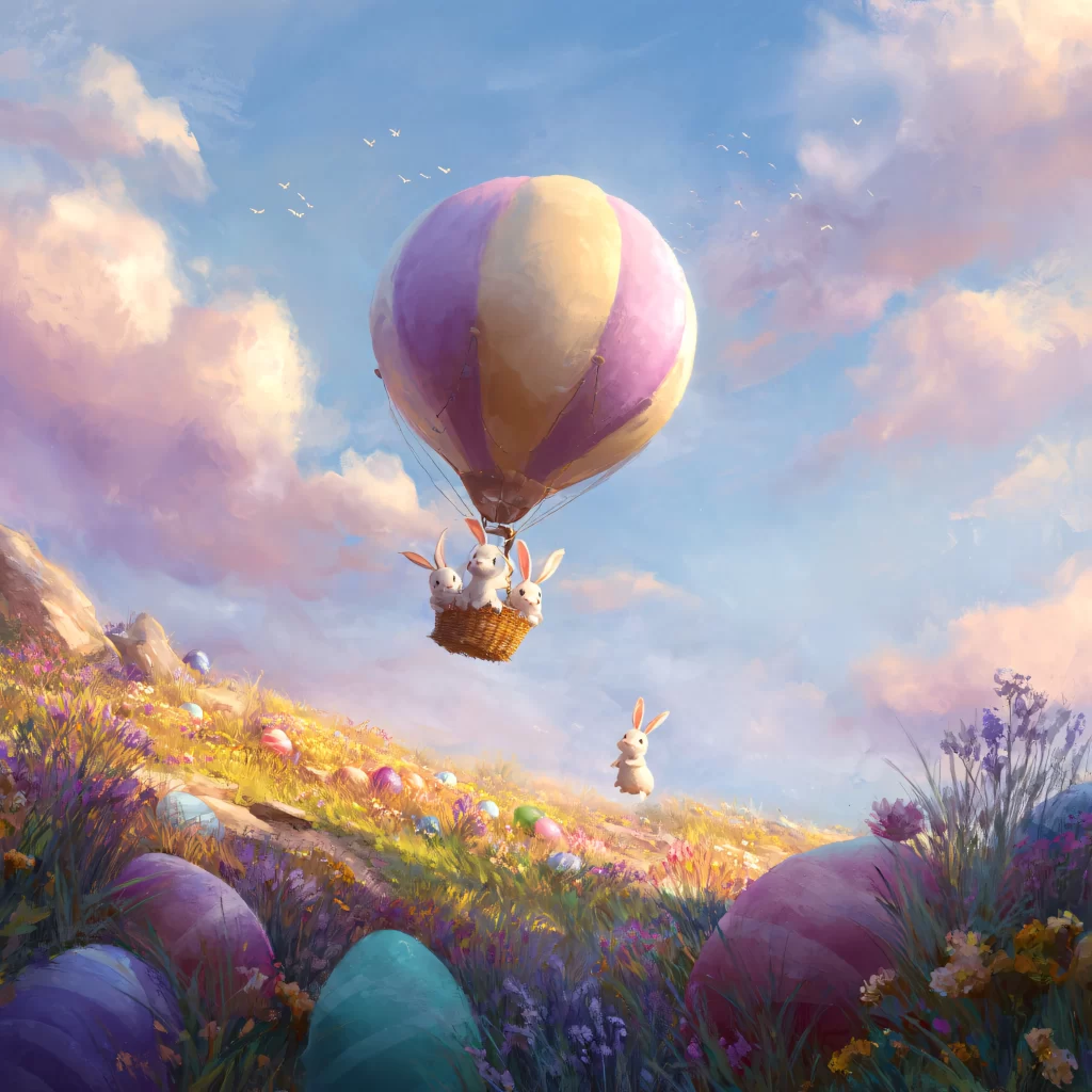 Easter Rabbits Pastel Eggs Spring 314