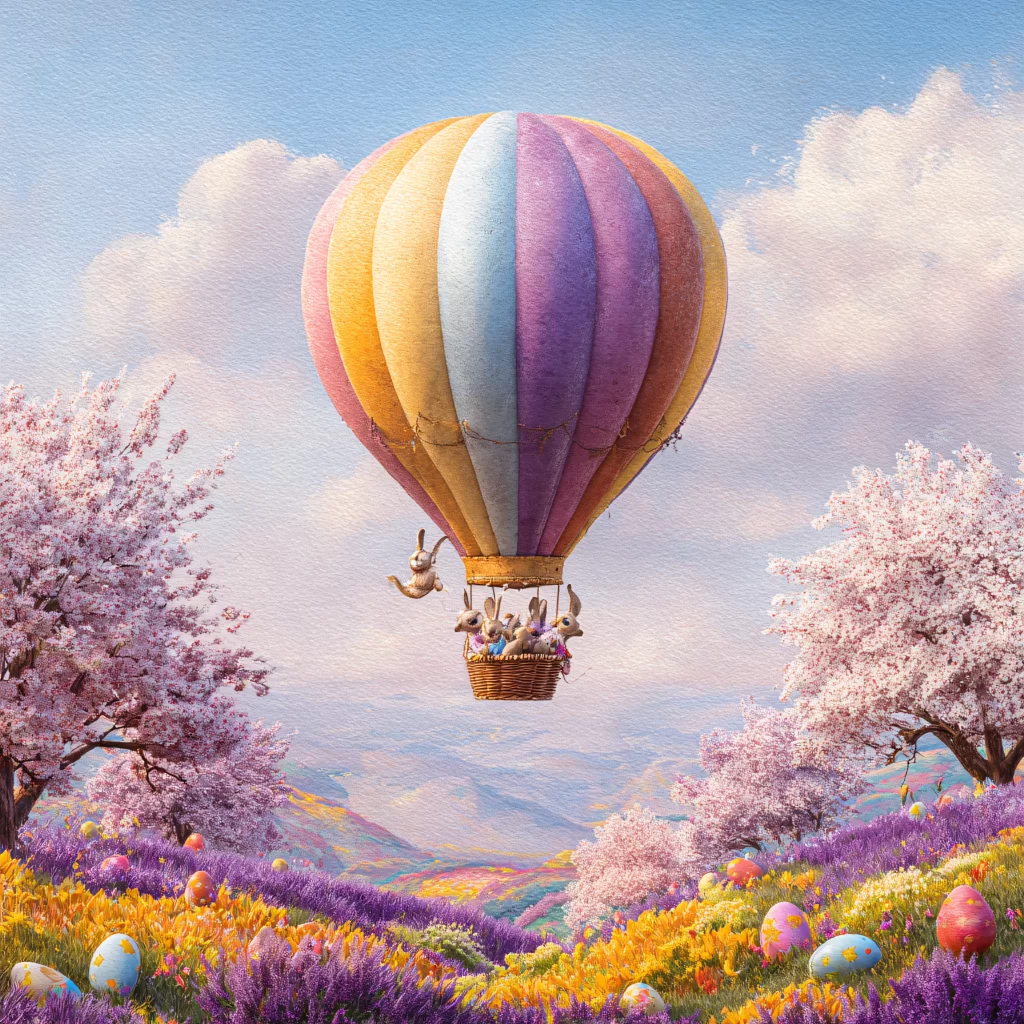 Easter Rabbits Pastel Eggs Spring 315