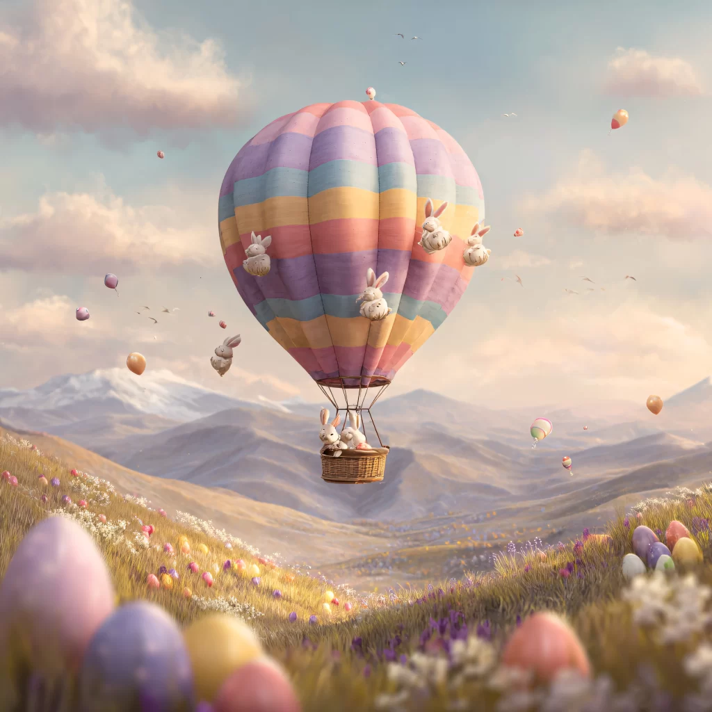 Easter Rabbits Pastel Eggs Spring 317