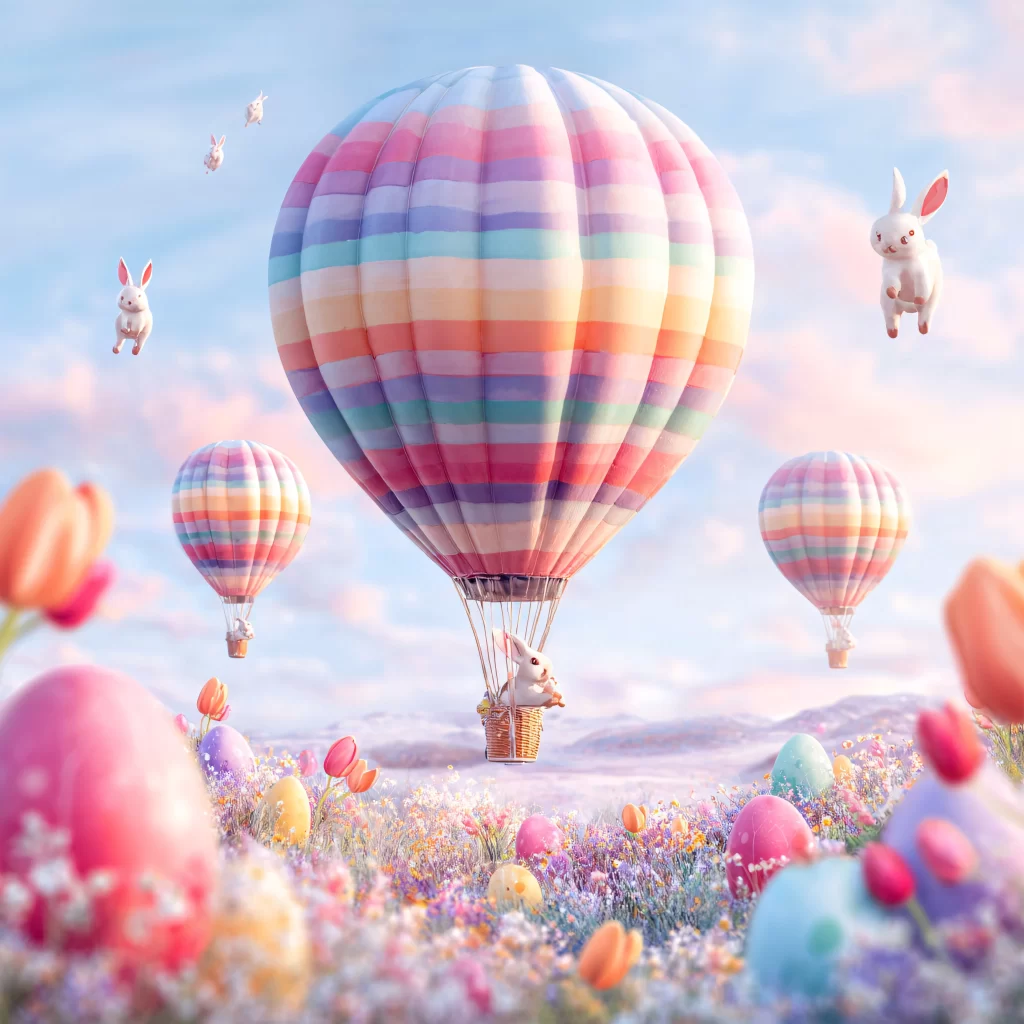 Easter Rabbits Pastel Eggs Spring 320