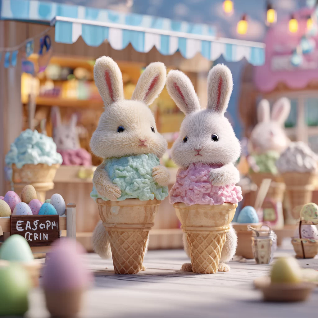 Easter Rabbits Pastel Eggs Spring 322