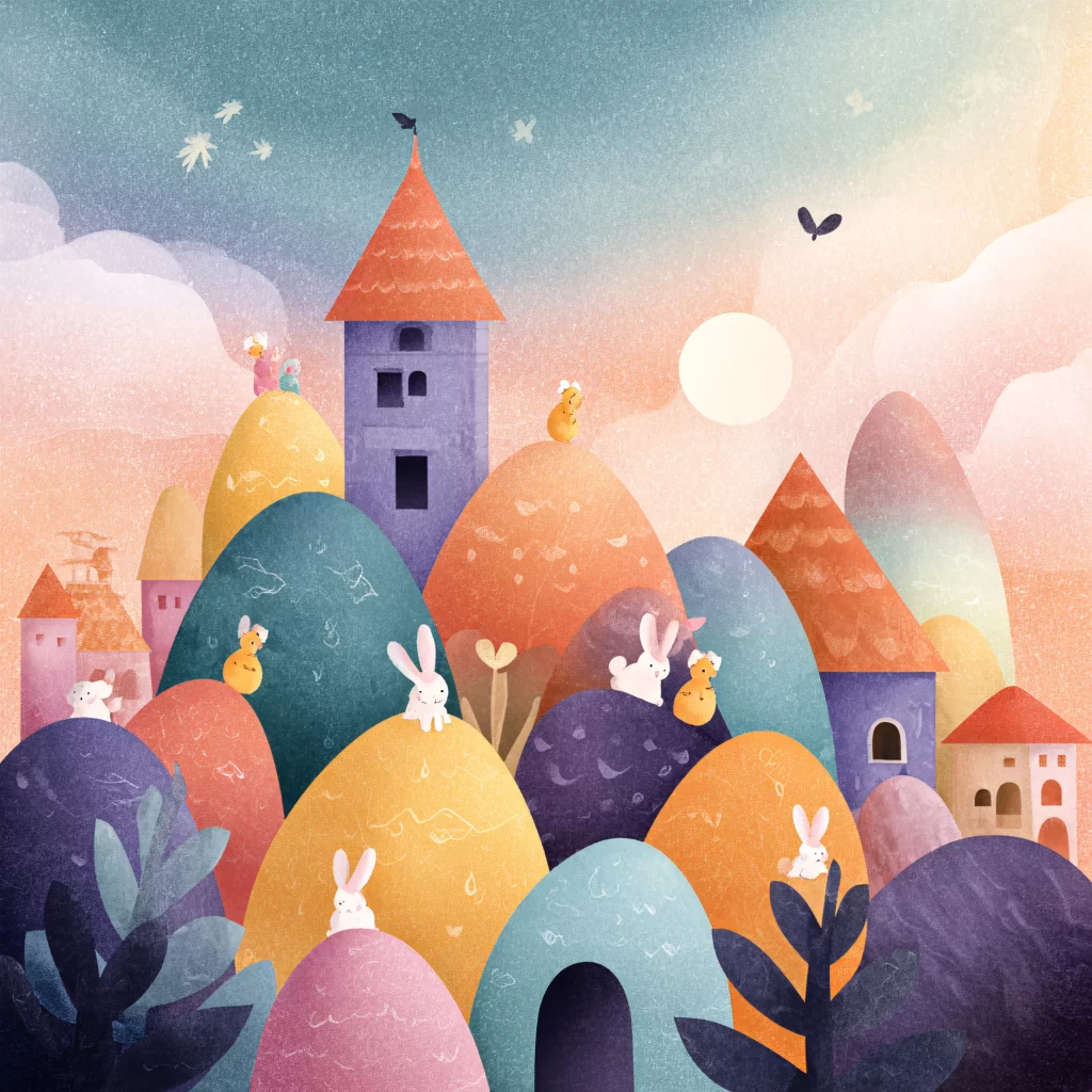 Easter Rabbits Pastel Eggs Spring 326