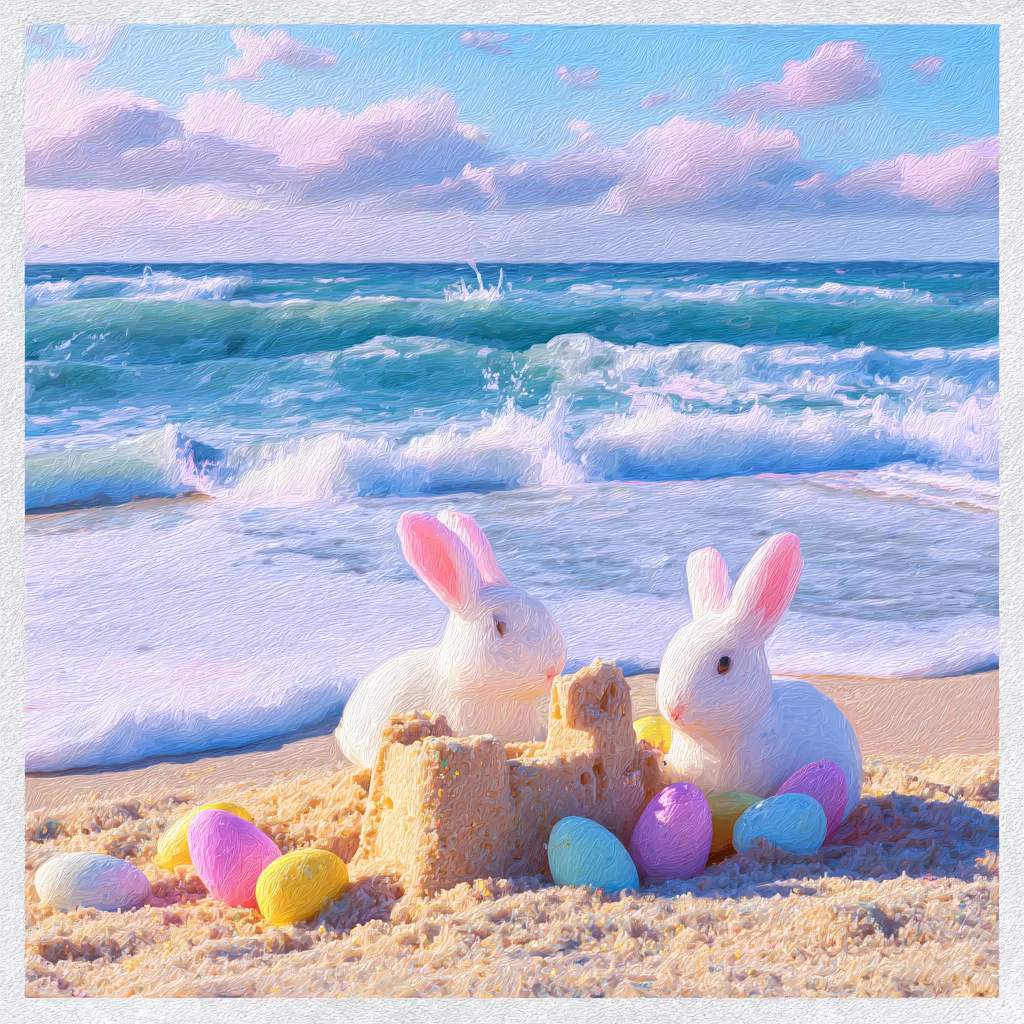 Easter Rabbits Pastel Eggs Spring 484