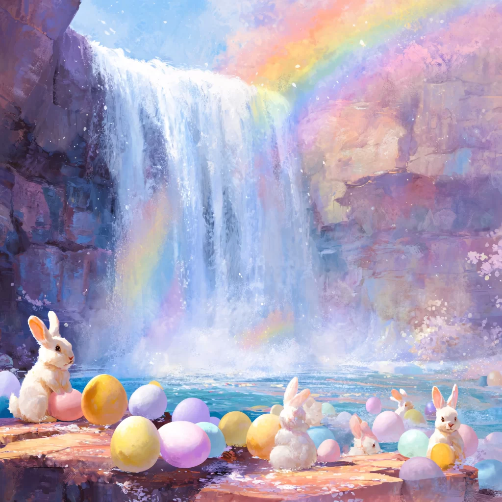 Easter Rabbits Pastel Eggs Spring 529