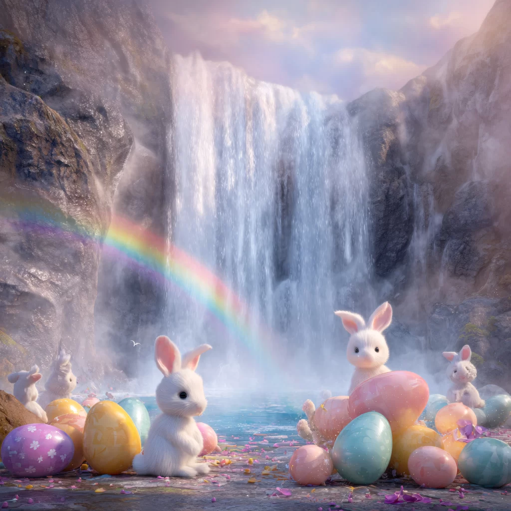 Easter Rabbits Pastel Eggs Spring 531