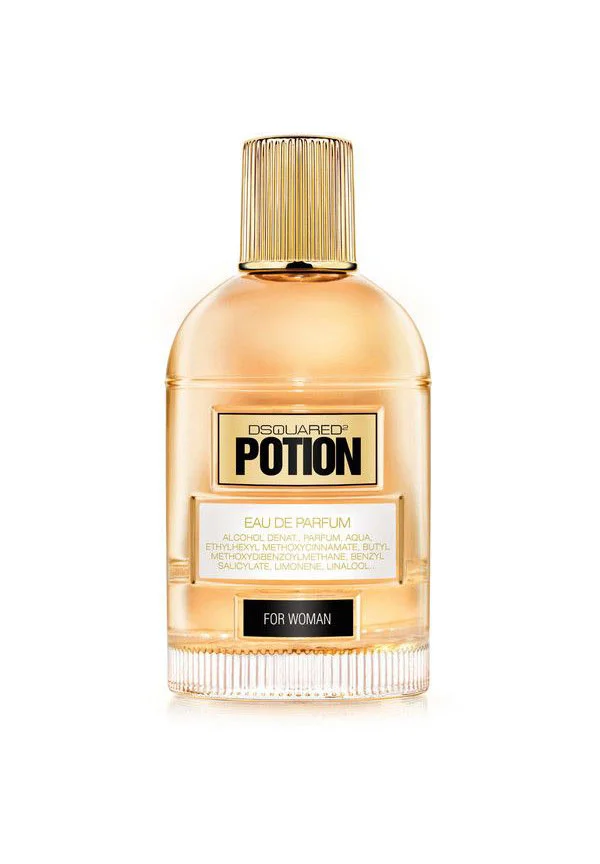Eau de Parfum Bottle Glass Amber Gold Label