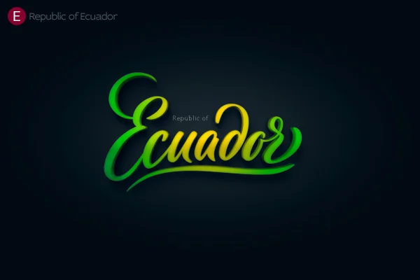 Ecuador Green Yellow Text Logo Republic