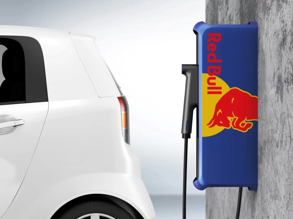 Electric Car Charging Station Red Bull
