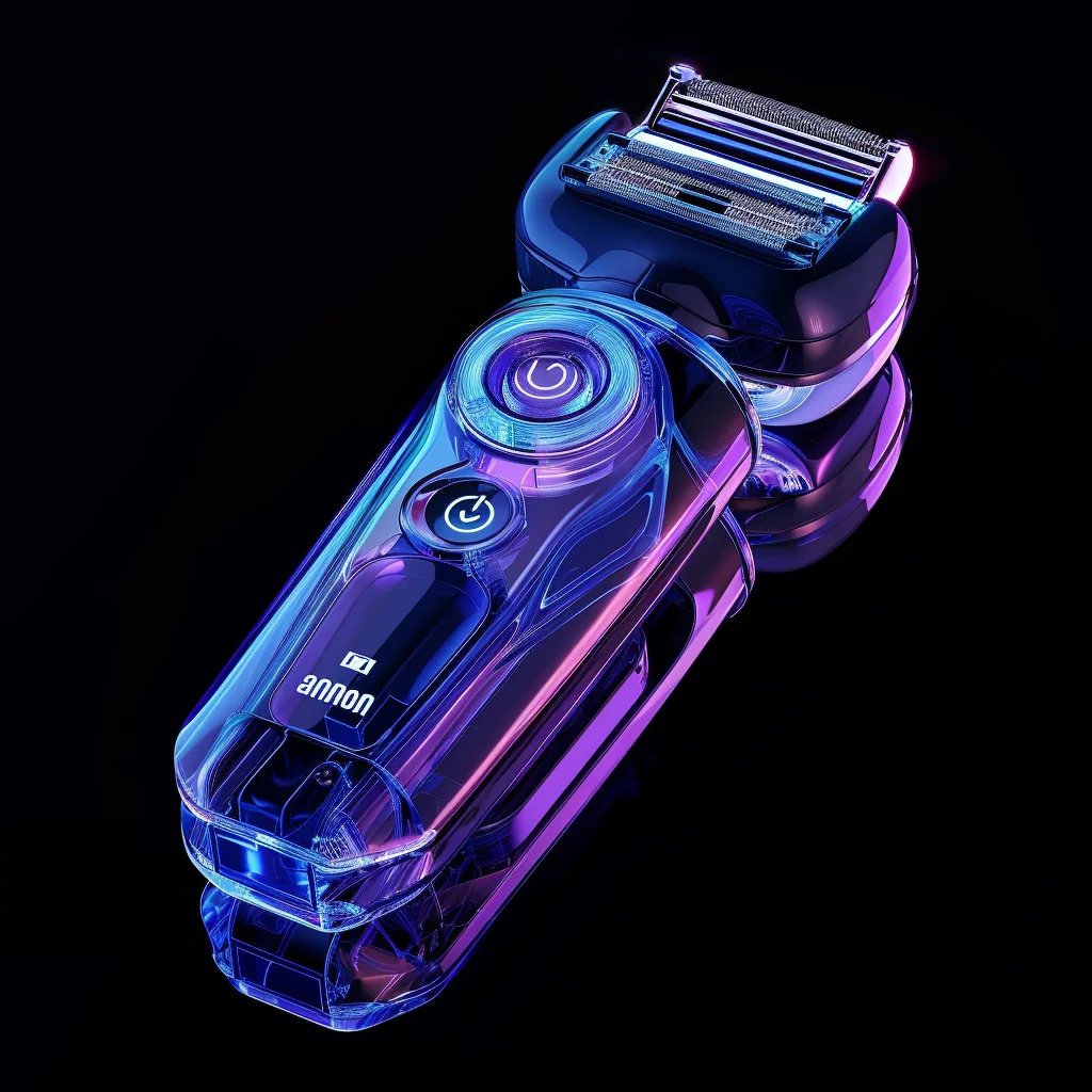 electric structure 3D shaver transparent blue